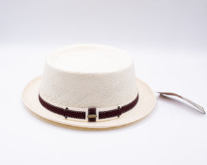 Scala Fancy Weave Toyo Pork Pie Hat