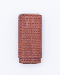 Brown Woven Leather Cigar Case