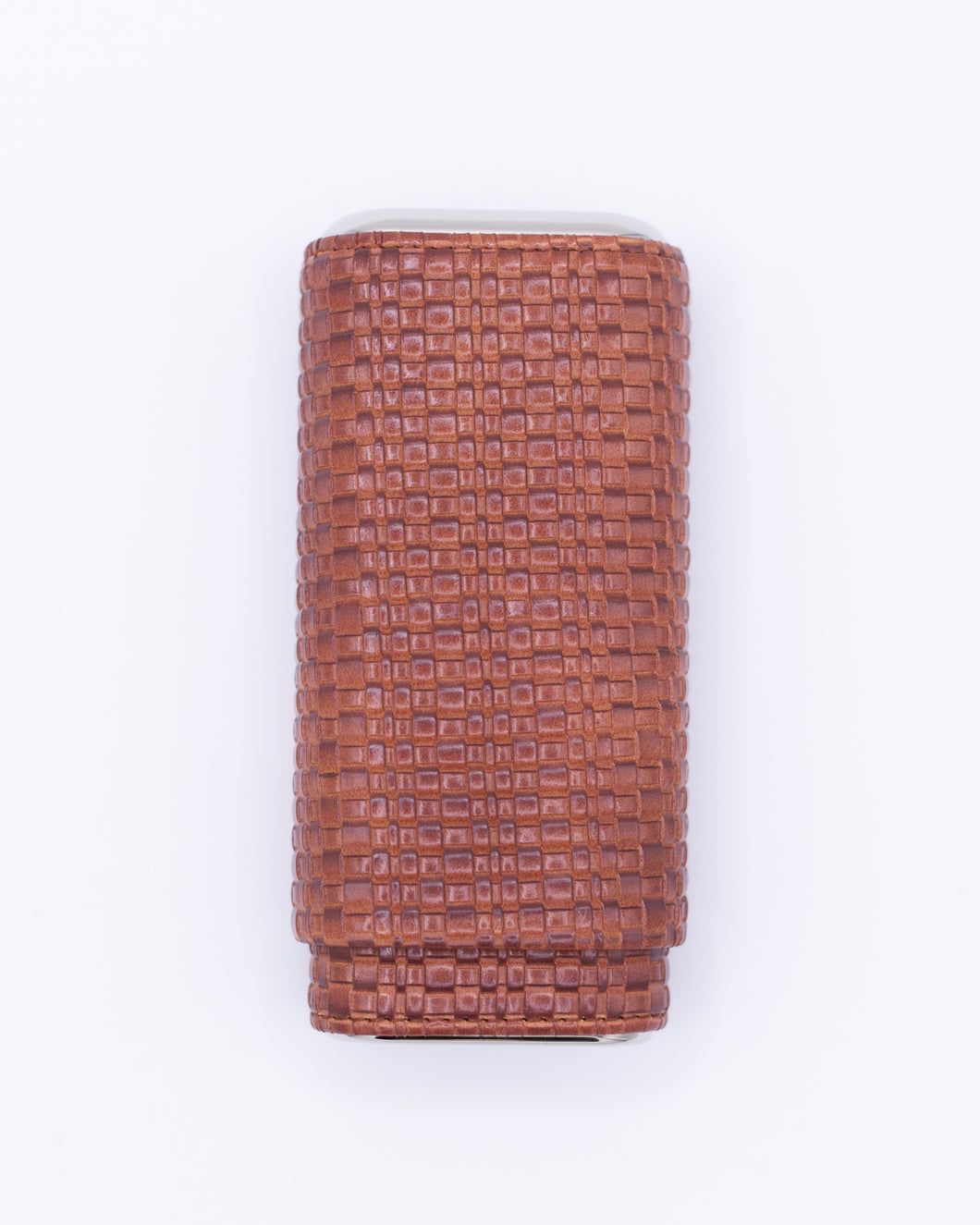 Brown Woven Leather Cigar Case