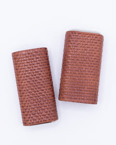 Brown Woven Leather Cigar Case